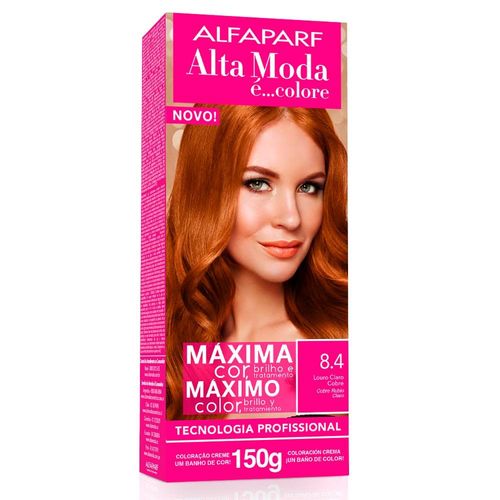 Creme de Tintura Altamoda 8.4 Louro Claro Cobre 150g