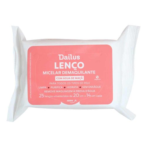 Lenço Micelar Demaquilante Dailus com 25 Unidades