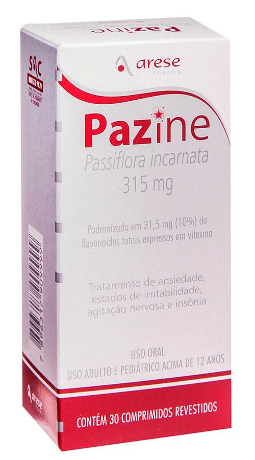 Pazine 315mg com 30 Comprimidos Revestidos