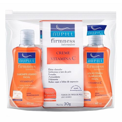 Kit Nupill Firmness Intensive Vitamina C Facial com 1 Sabonete 60ml + 1 Loção Tônica 60ml + 1 Creme Hidratante 30g