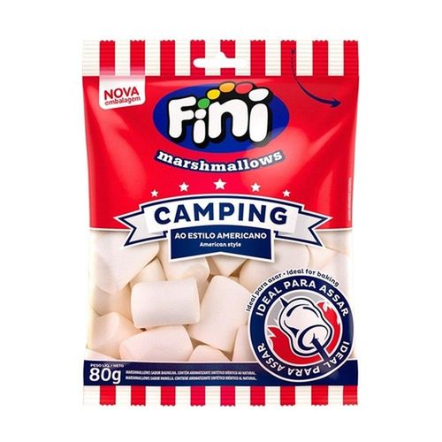 Marshmallows Fini Camping ao Estilo Americano Sabor Baunilha 80g