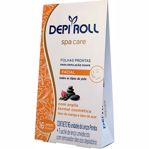 Folhas Depilatórias Depi Roll Facial com 16 Unidades