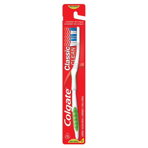 Escova Dental Média Colgate Classic Clean com 1 Unidade