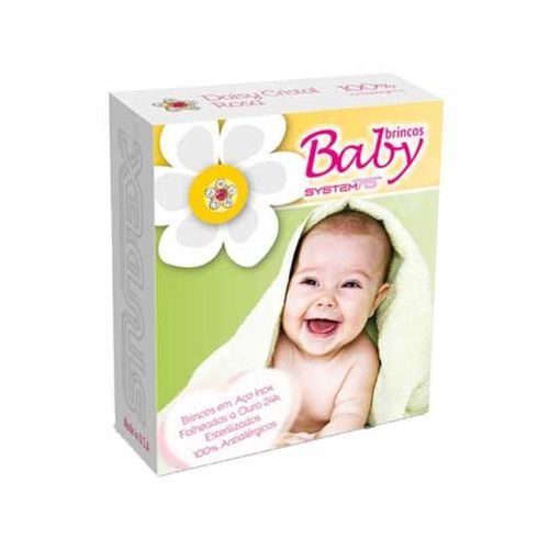 Brincos Infantis Antialérgicos Studex Baby Daisy Cristal Rosé com 1 Par