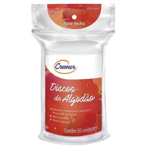 Algodão Disco Cremer Pague 85 e Leve 100 Unidades