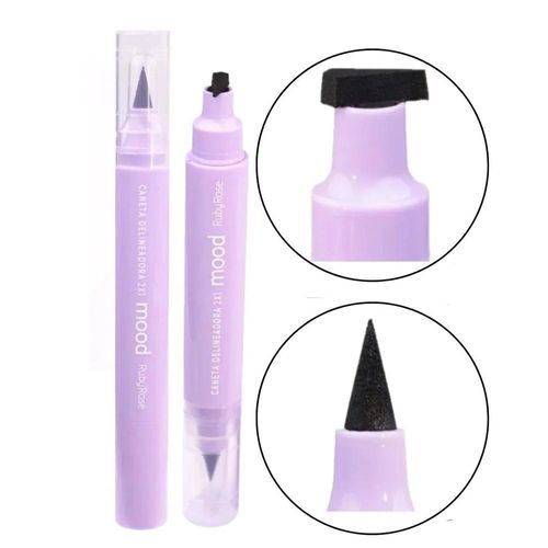 Caneta Delineadora 2 em 1 Ponta Dupla com Carimbo Mood Hb519 Ruby Rose Preto com 1 Unidade