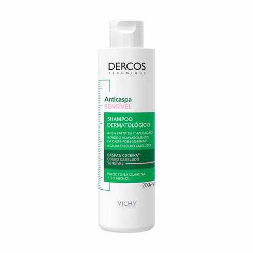 Shampoo Anticaspa Couro Cabeludo Sensível Vichy Dercos 200ml