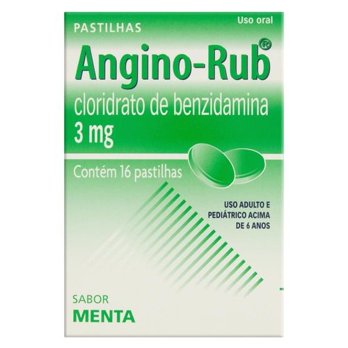 Angino-Rub 3mg Sabor Menta com 16 Pastilhas