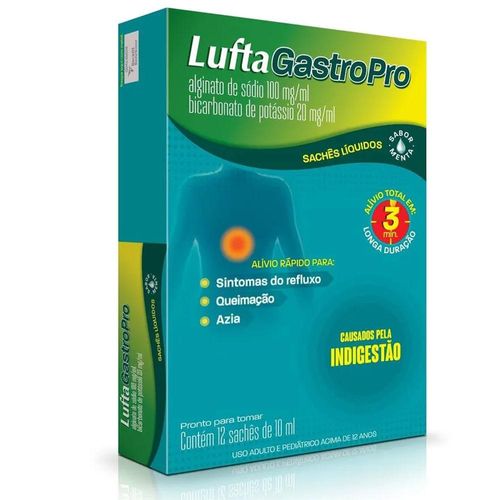 Luftagastropro 100mg/ml + 20mg/ml Suspensão de Uso Oral com 12 Envelopes com 10ml