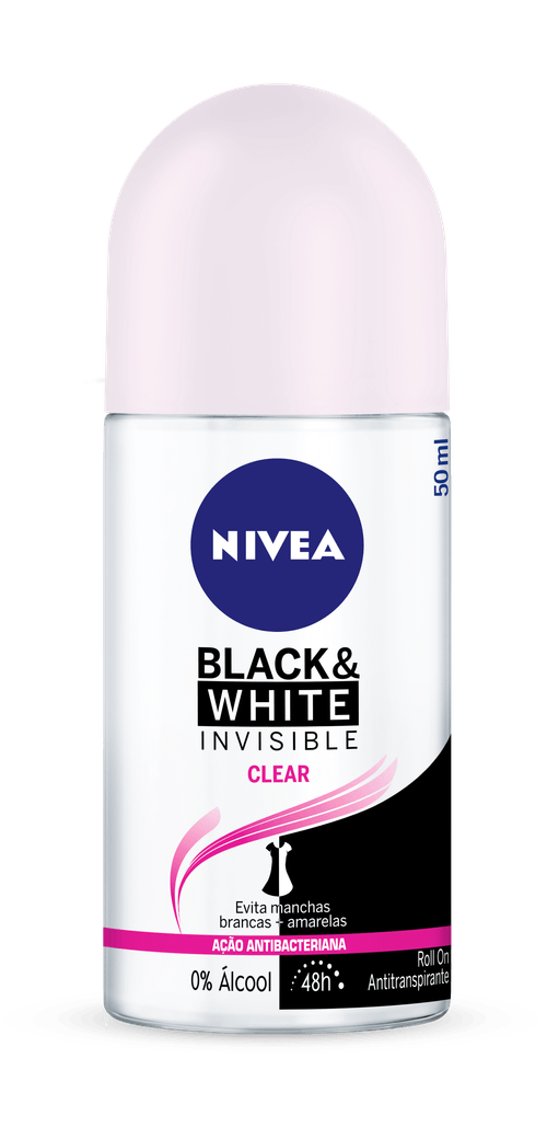 Desodorante Antitranspirante Roll On Nivea Invisible Black & White Clear Feminino 50ml