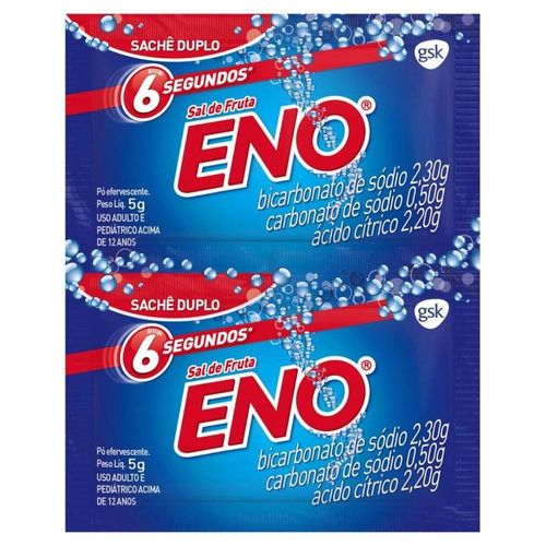 Sal de Frutas Eno Pó Efervescente de Uso Oral Sabor Tradicional com 2 Envelopes com 5g