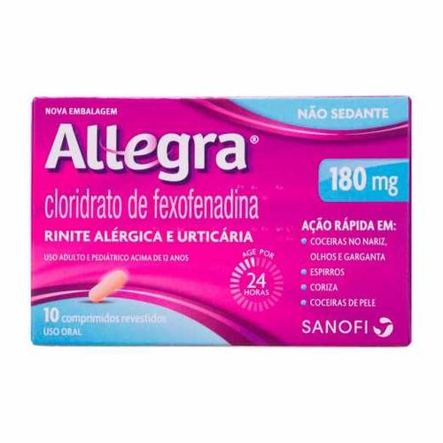Allegra 180mg com 10 Comprimidos Revestidos