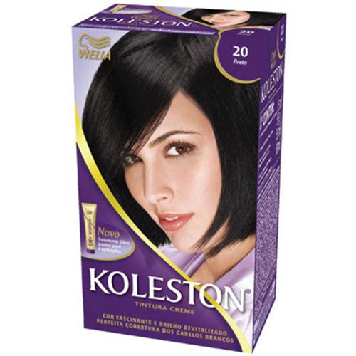 Kit Coloração Creme 20 Preto Wella Koleston com 1 Unidade
