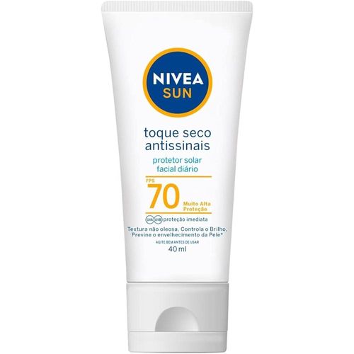 Protetor Solar Facial FPS 70 Nivea Sun Toque Seco Antissinais 40ml