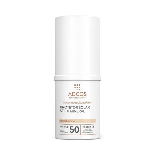 Protetor Solar Facial Stick Adcos Mineral FPS 50 Translúcido 17g