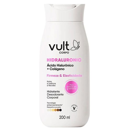 Hidratante Desodorante Corporal Vult Corpo Hidraluronic Colágeno Firmesa e Elasticidade 200ml