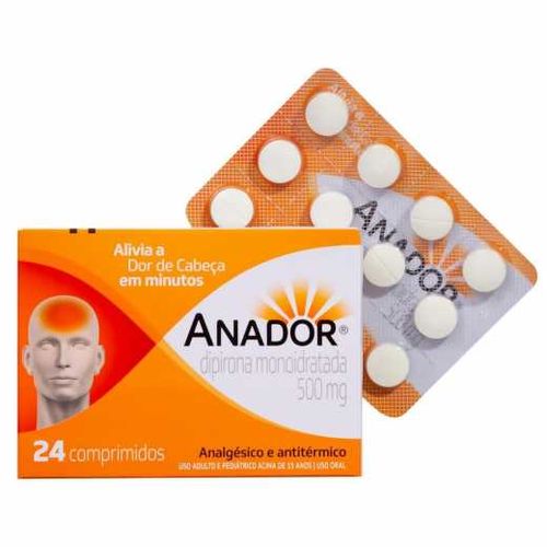 Anador 500mg com 2 Blísteres com 12 Comprimidos