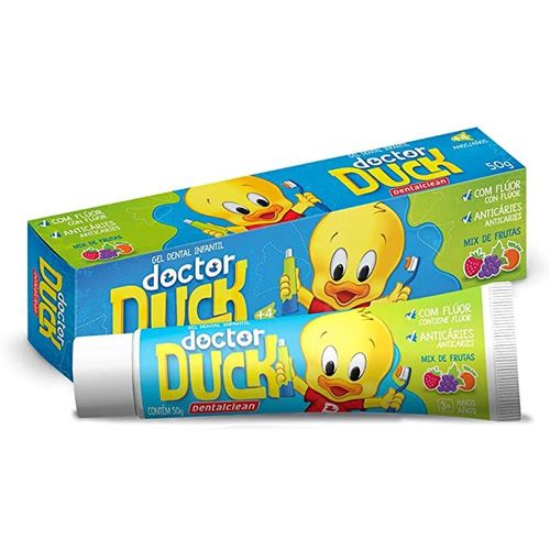 Gel Dental Infantil Doctor Duck Mix de Frutas DentalClean 50g
