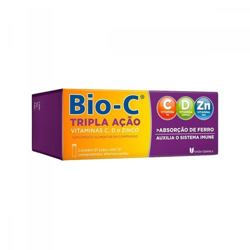 Bio-C Tripla Ação com 10 Comprimidos Efervescentes
