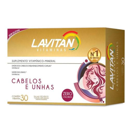 Suplemento Vitamínico Lavitan Cabelos e Unhas 30 Cápsulas