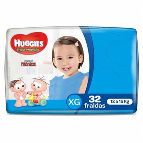 Fralda Descartável Infantil Huggies Tripla Proteção XG com 32 Unidades