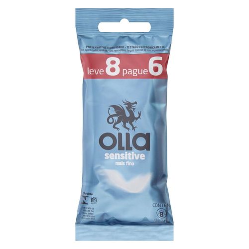 Preservativo Olla Sensitive Pague 6 e Leve 8 Unidades