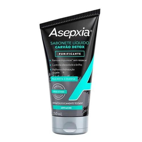Sabonete Líquido Carvão Detox Purificante Asepxia 150ml