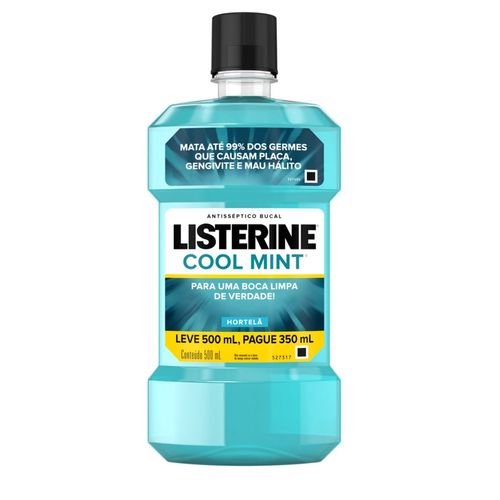 Enxaguante Bucal Antisséptico Listerine Cool Mint Leve 500ml Pague 350ml