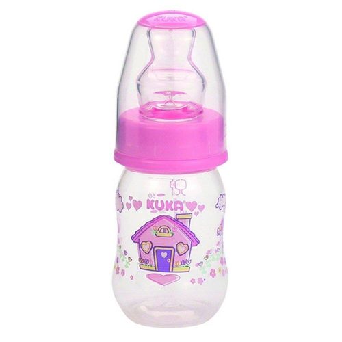 Mamadeira Kuka Tamanho 1 Natural Color Bico Ortodôntico Rosa 70ml