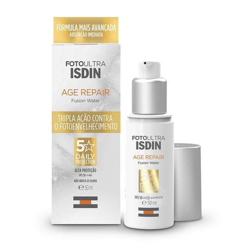 Protetor Solar Isdin Fluído FPS 50 Age Repair Fusion Water 50ml