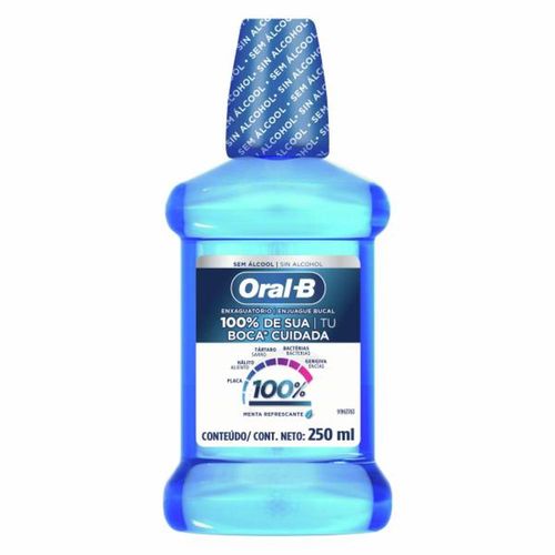 Enxaguante Bucal 100% de Sua Boca Cuidada Oral-B 250ml