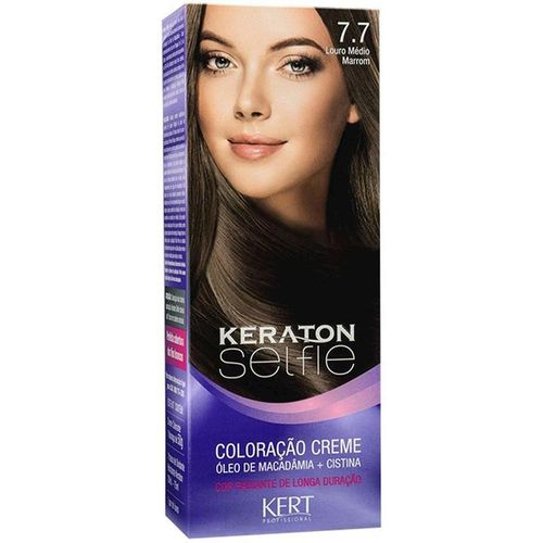 Tintura Cor Nº 7.7 Louro Médio Marrom Keraton Selfie com 1 Unidade