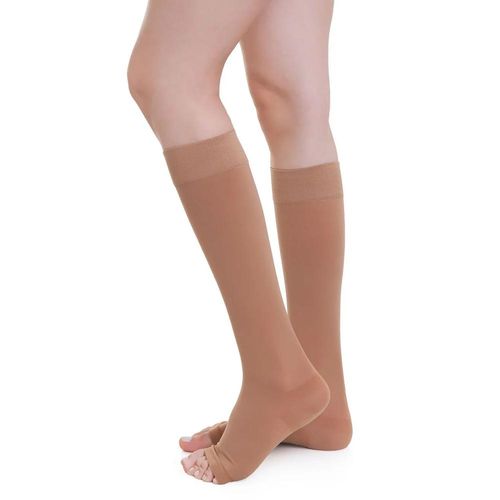 Meias 3/4 Venosan U/L 20-30 com Ponteira Tamanho M Bege com 1 Par