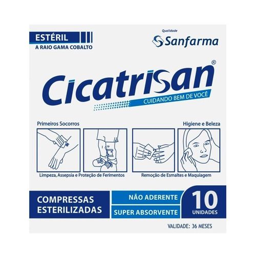 Compressa de Gaze Cicatrisan Não Aderente com 10 Unidades