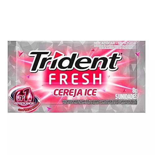 Goma de Mascar Trident Xfresh Sabor Cereja com 5 Unidades