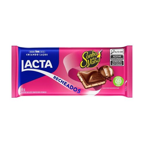 Chocolate ao Leite Recheio Sonho de Valsa Lacta Recheados 98g