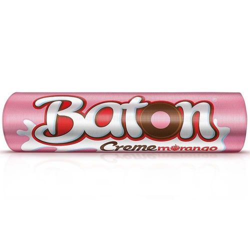 Bastão de Chocolate Baton Garoto Sabor Creme Morango 16g