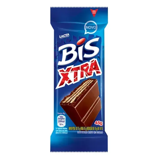 Mini Barra de Chocolate Ao Leite Bis Xtra 45g