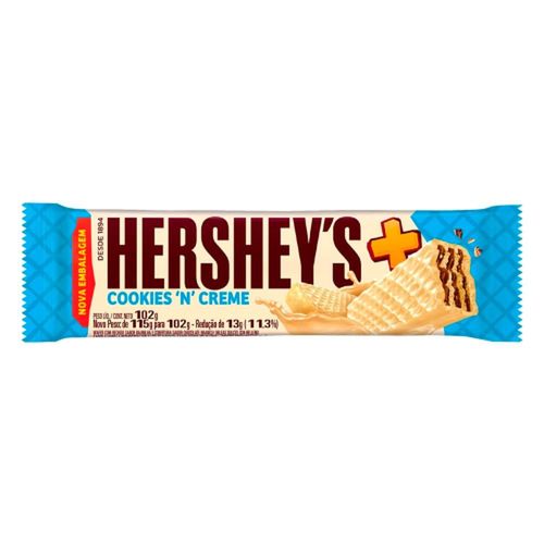 Wafers de Chocolate Branco Hershey's Sabor Mais Cookies 'N' Creme 102g
