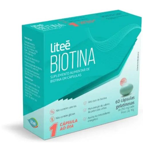 Suplemento Alimentar de Biotina Liteé com 60 Cápsulas Gelatinosas