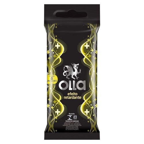 Preservativo Lubrificado Efeito Retardante Olla Prolong com 6 Unidades