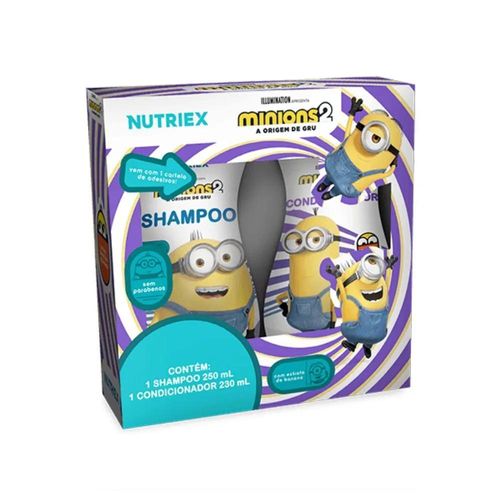Kit Nutriex Minions com Shampoo 2 em 1 250ml + Sabonete Liquido 250ml