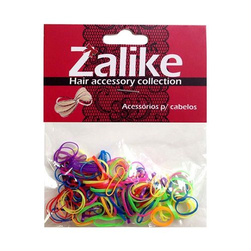 Elásticos para Cabelos Zalike Fino Colorido com 100 Unidades