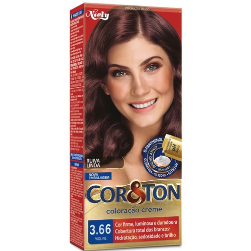 Mini Kit Coloração Creme N°3.66 Violine Cor&Ton com 1 Unidade