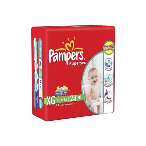 Fraldas Descartáveis Pampers Supersec Pacotão XG com 24 Unidades