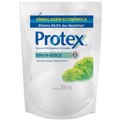 Sabonete Líquido Antibacteriano para as Mãos Protex Erva Doce Refil 200ml