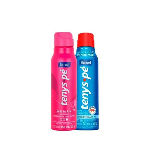 Kit Tenys Pé Aerossol com 1 Jato Seco Original 150ml + 1 Jato Seco Woman 150ml