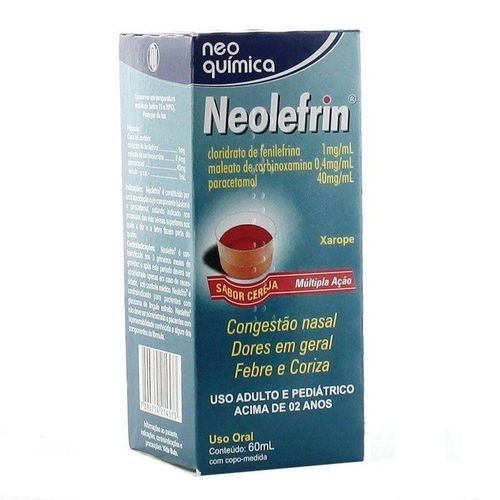 Neolefrin 40mg/ml + 1mg/ml + 0,4mg/ml Xarope Frasco 60ml