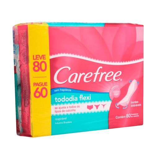 Protetor Diário Carefree Tododia Flexi Sem Perfume com 80 Unidades