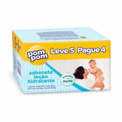 Kit Pom Pom Sabonete com 5 Unidades com 80g